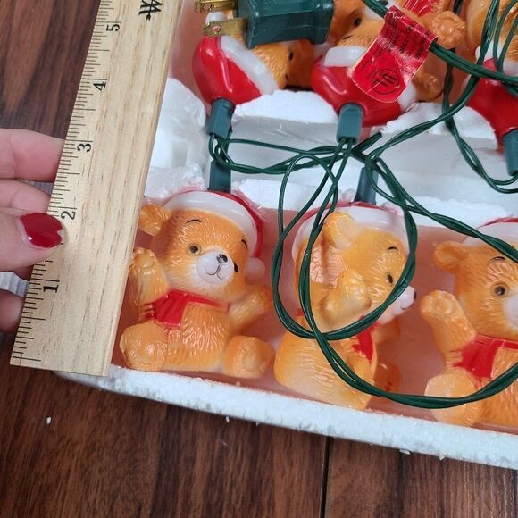Vintage Christmas Bear String Light In Original Box Unused Still Work! 1987 - Picture 6 of 6